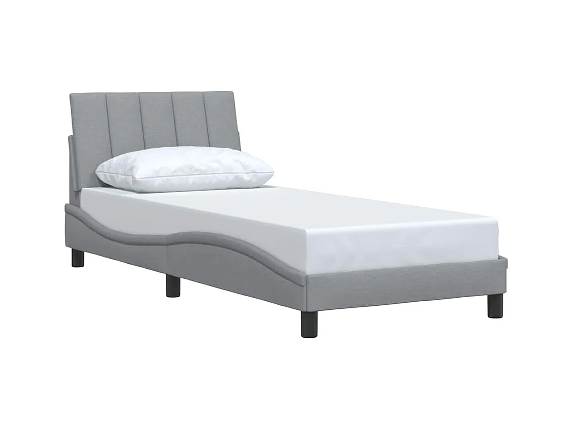 Letto per adulti | Letto singolo | Giroletto senza Materasso Hanko Grigio Chiaro 90x200 cm Tessuto