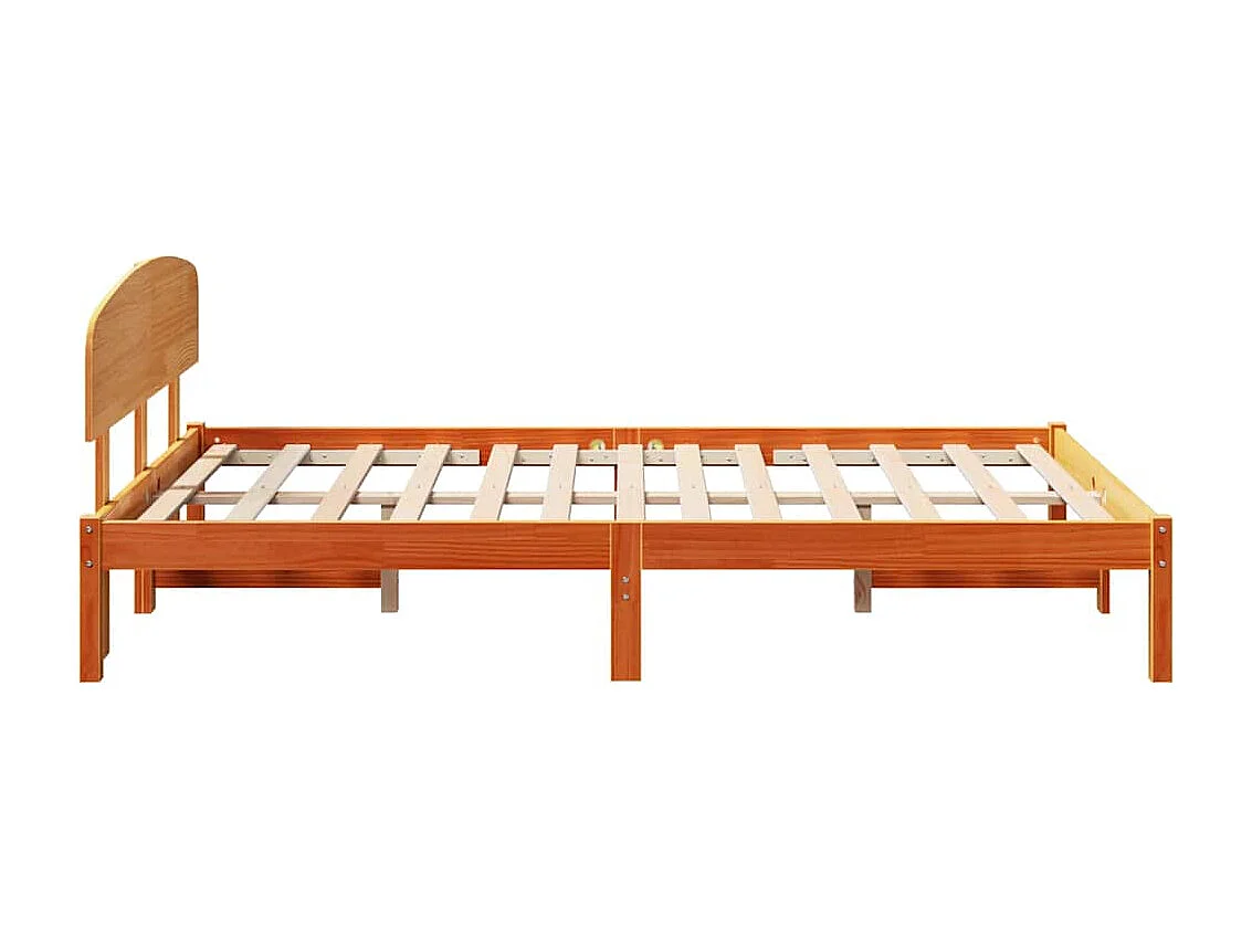 Lit double | Lit adulte | Cadre de lit Marron 140x190 cm Bois de pin massif
