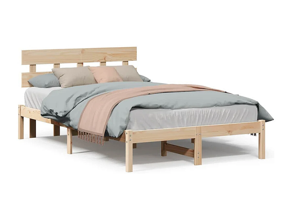 Lit simple | Lit adulte, enfant | Cadre de lit Marron 120x190 cm Bois de pin massif