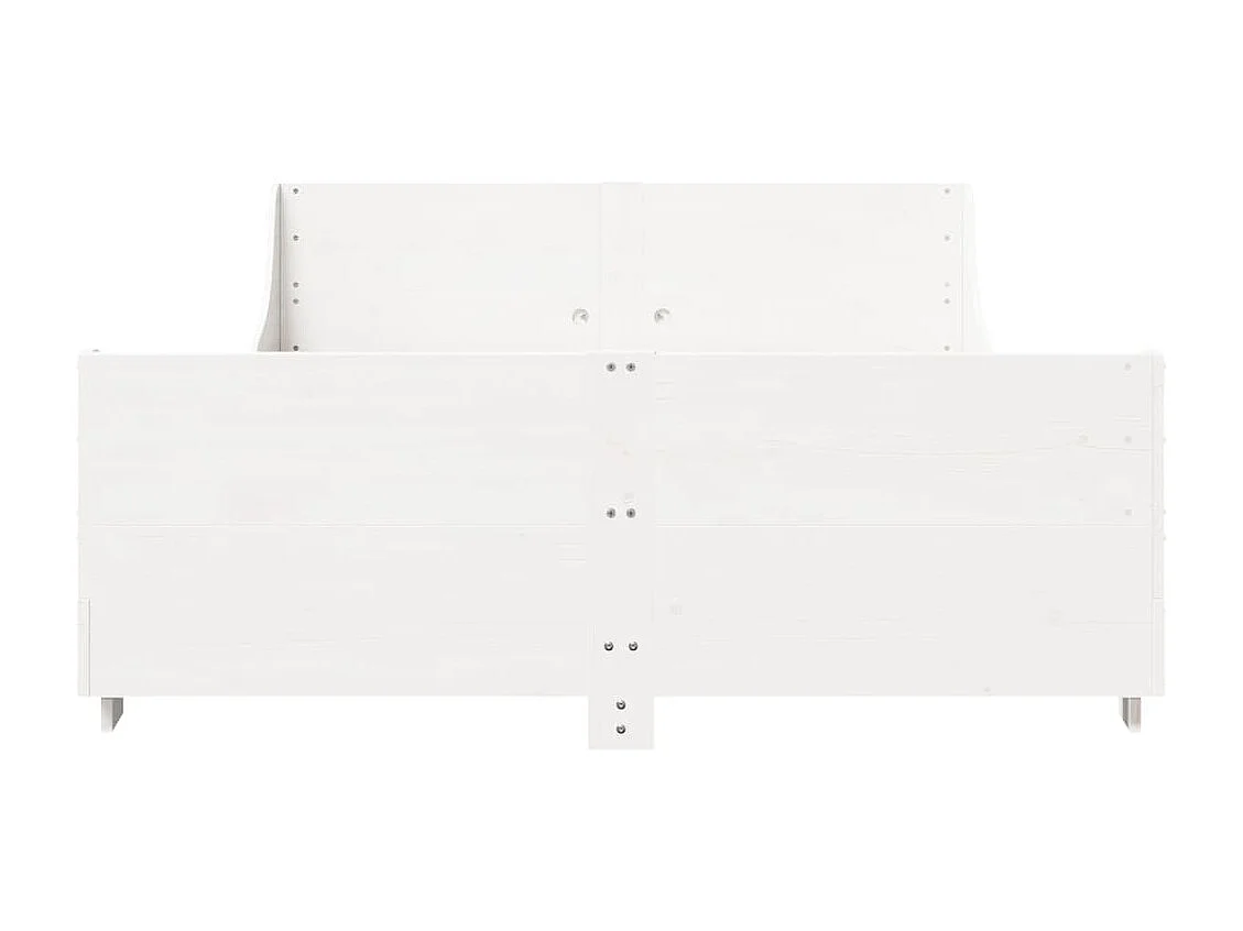 Lit double | Lit adulte | Cadre de lit blanc 150x200 cm bois de pin massif
