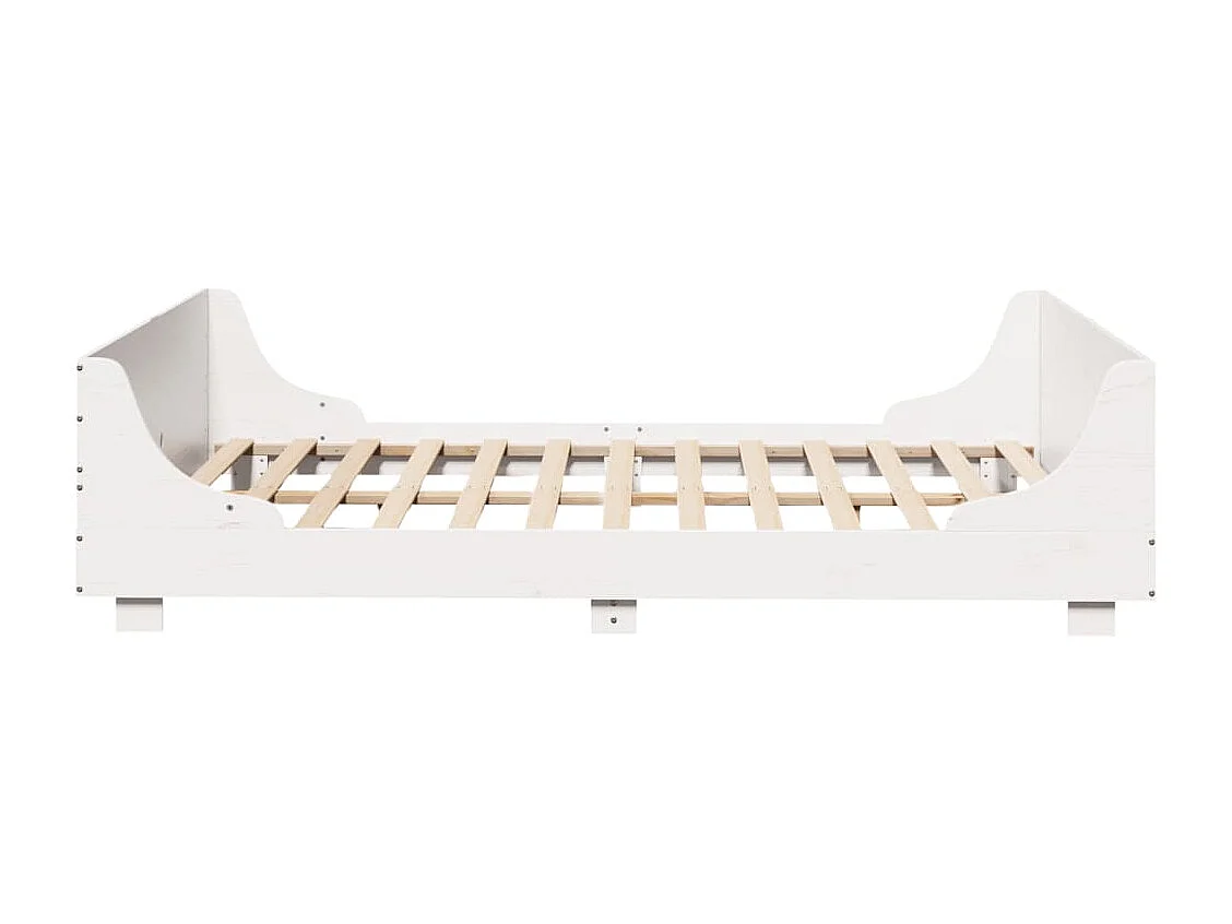 Lit double | Lit adulte | Cadre de lit blanc 150x200 cm bois de pin massif