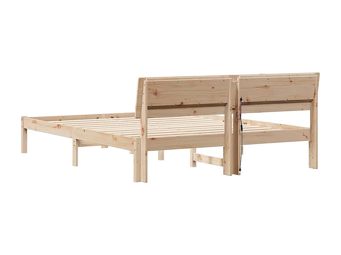 Lit double | Lit adulte | Cadre de lit Marron 160x200 cm Bois massif en pin