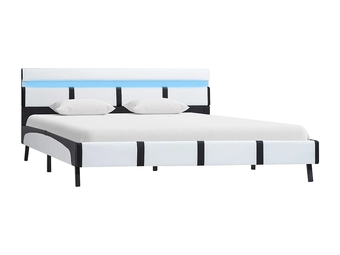 Lit double | Lit adulte | Cadre de lit avec LED blanc 140x200 cm similicuir