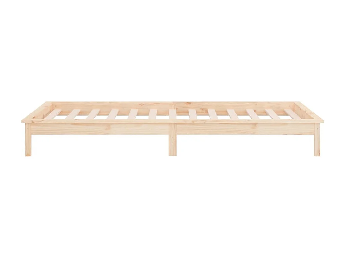Lit simple | Lit adulte, enfant | Cadre de lit à LED 75x190 cm petit simple bois massif