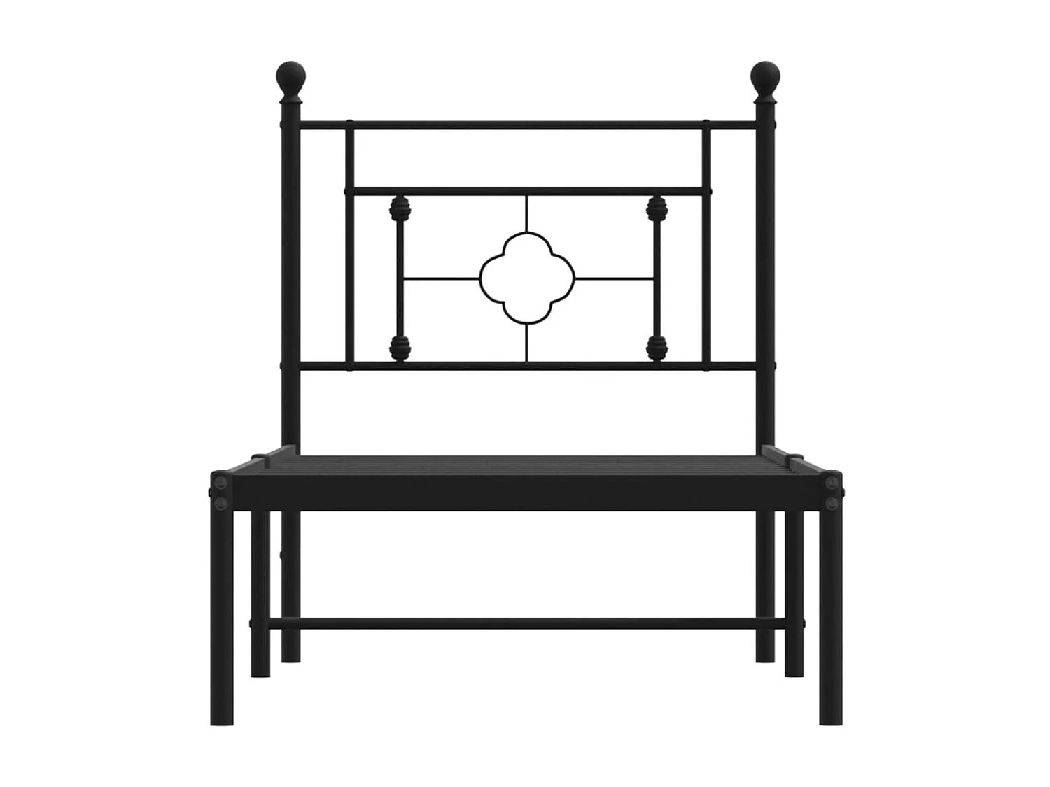 Lit simple | Lit adulte, enfant | Cadre de lit métal avec tête de lit noir 80x200 cm