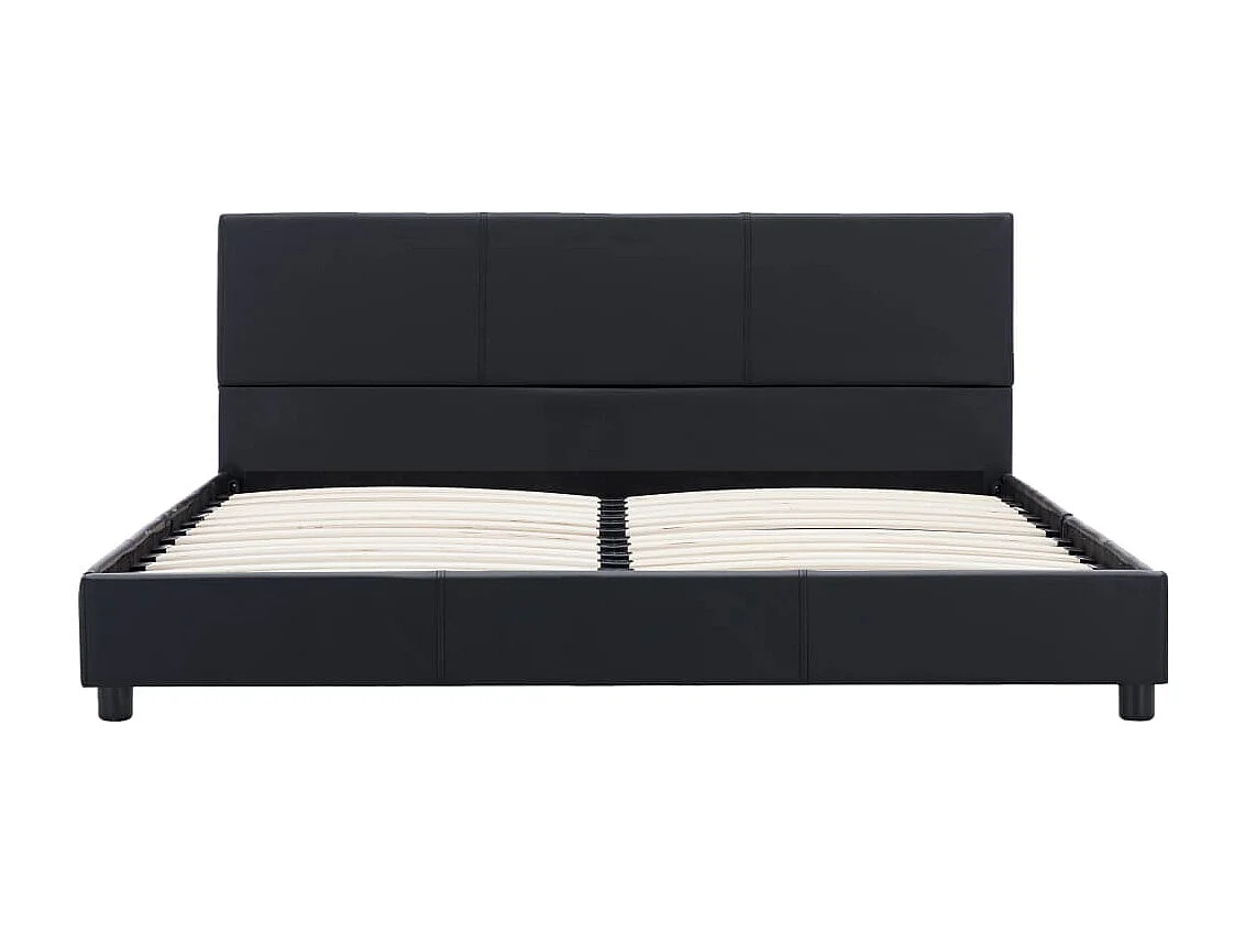 Lit simple | Lit adulte, enfant | Cadre de lit noir similicuir 120x200 cm