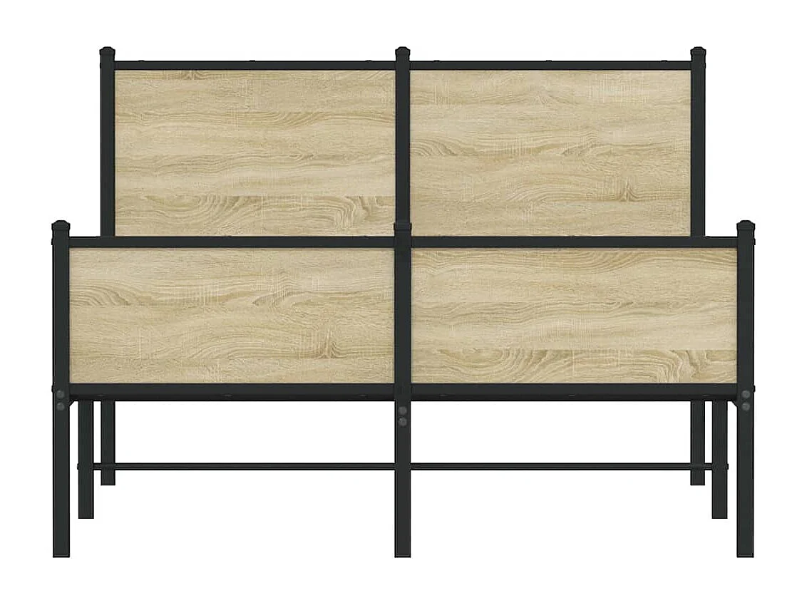 Letto per adulti | Letto singolo | Giroletto senza Materaso in Metallo Rovere Sonoma 120x200 cm