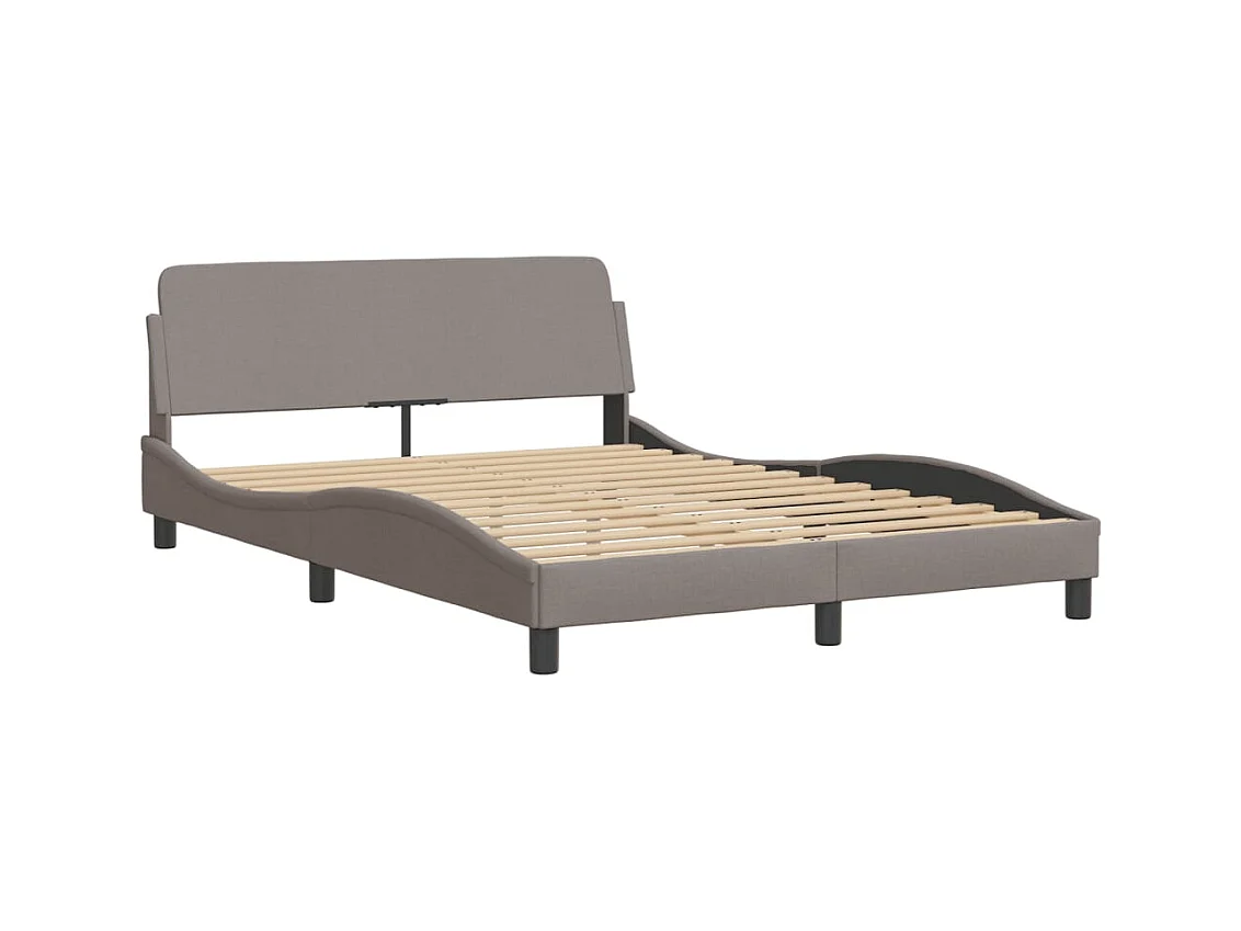 Lit simple | Lit adulte, enfant | Cadre de lit taupe 120x200 cm tissu