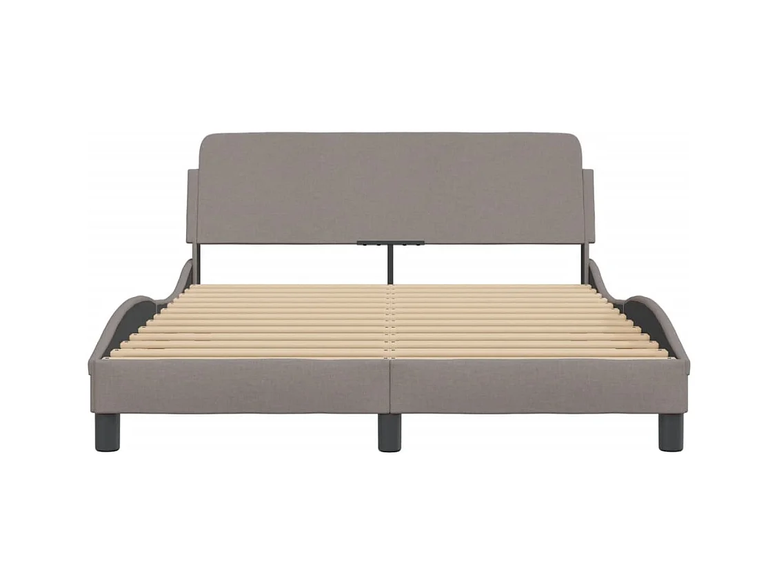 Lit simple | Lit adulte, enfant | Cadre de lit taupe 120x200 cm tissu