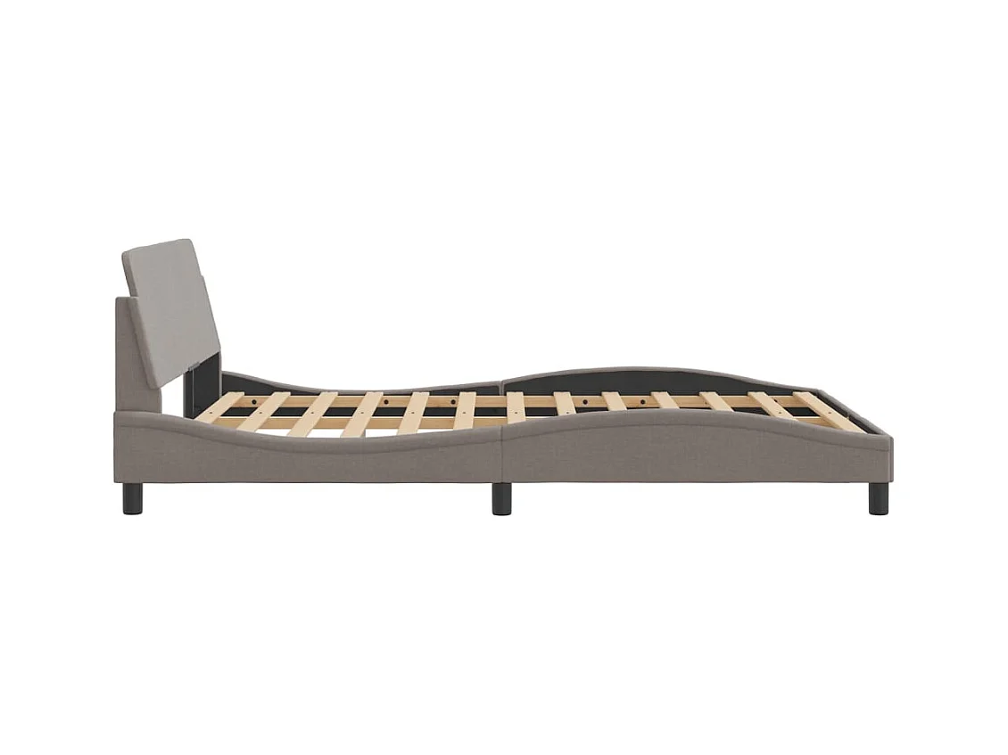 Lit simple | Lit adulte, enfant | Cadre de lit taupe 120x200 cm tissu