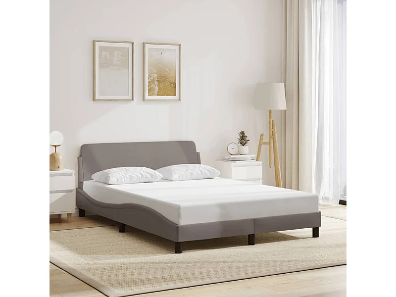 Lit simple | Lit adulte, enfant | Cadre de lit taupe 120x200 cm tissu