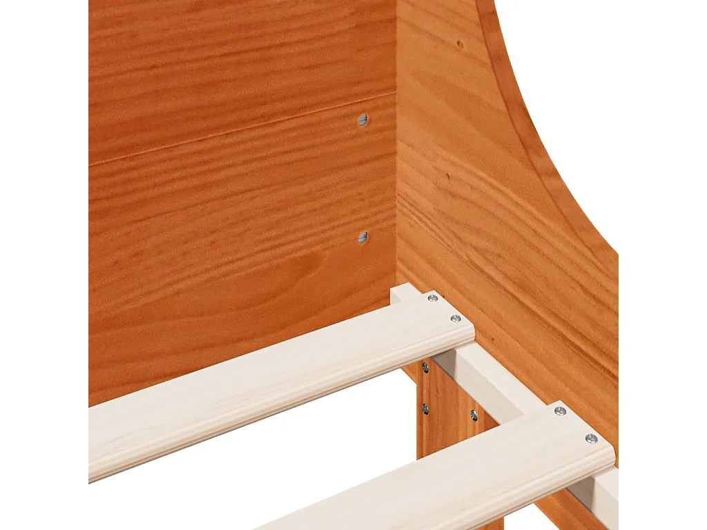 Letto per adulti | Letto matrimoniale | Giroletto senza Materasso Marrone Cera 140x200cm Massello Pino