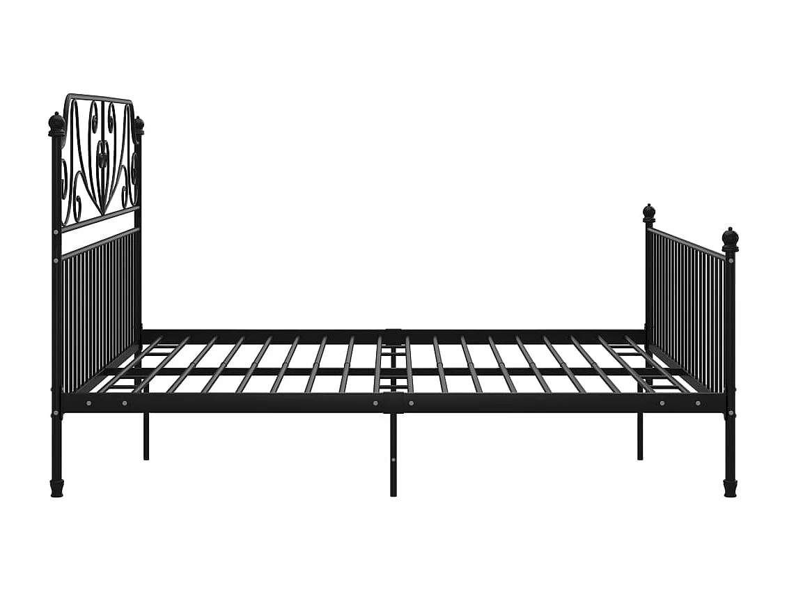 Lit double | Lit adulte | Cadre de lit noir métal 200x200 cm