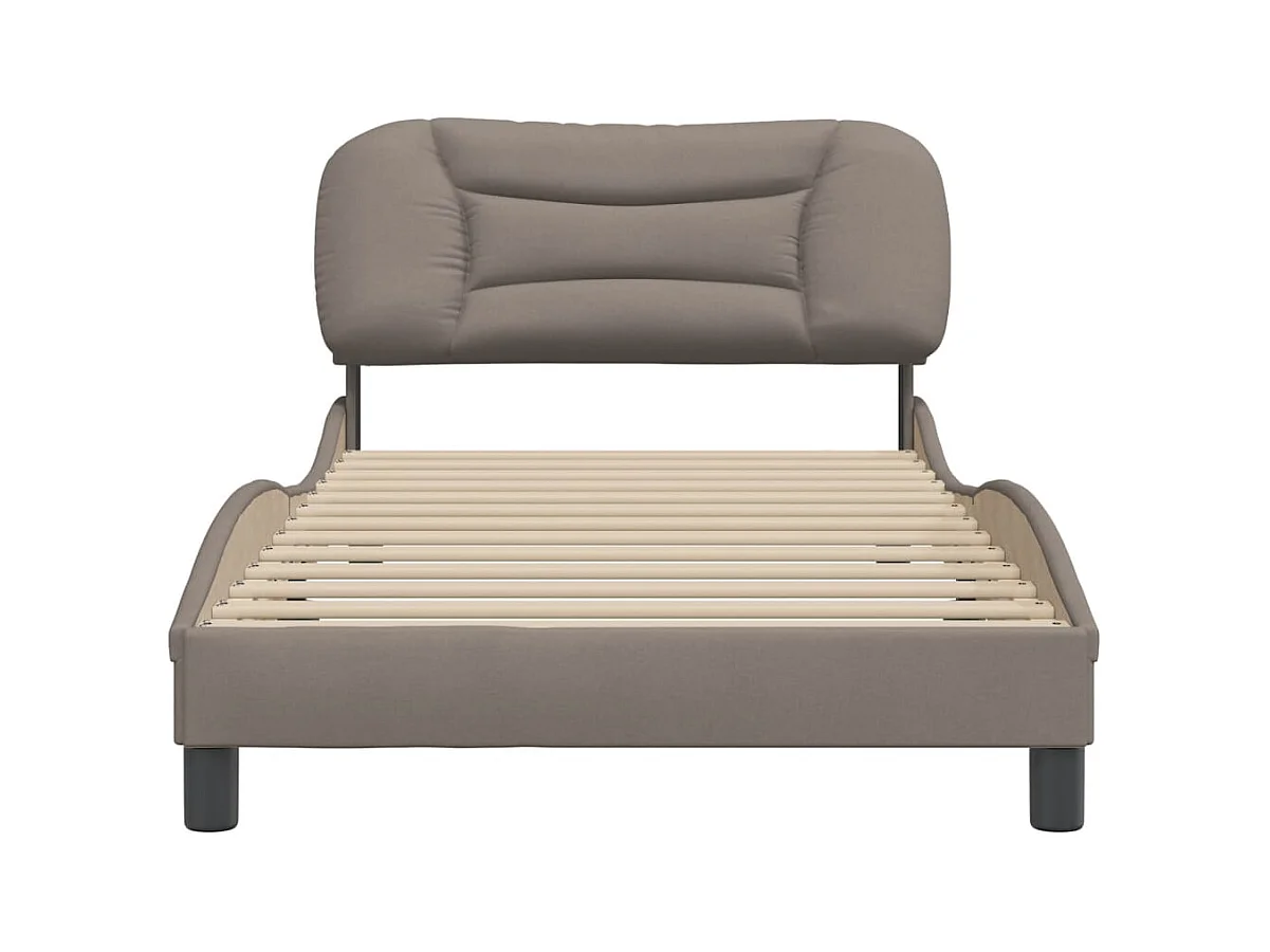 Lit simple | Lit adulte, enfant | Cadre de lit taupe 100x200 cm tissu