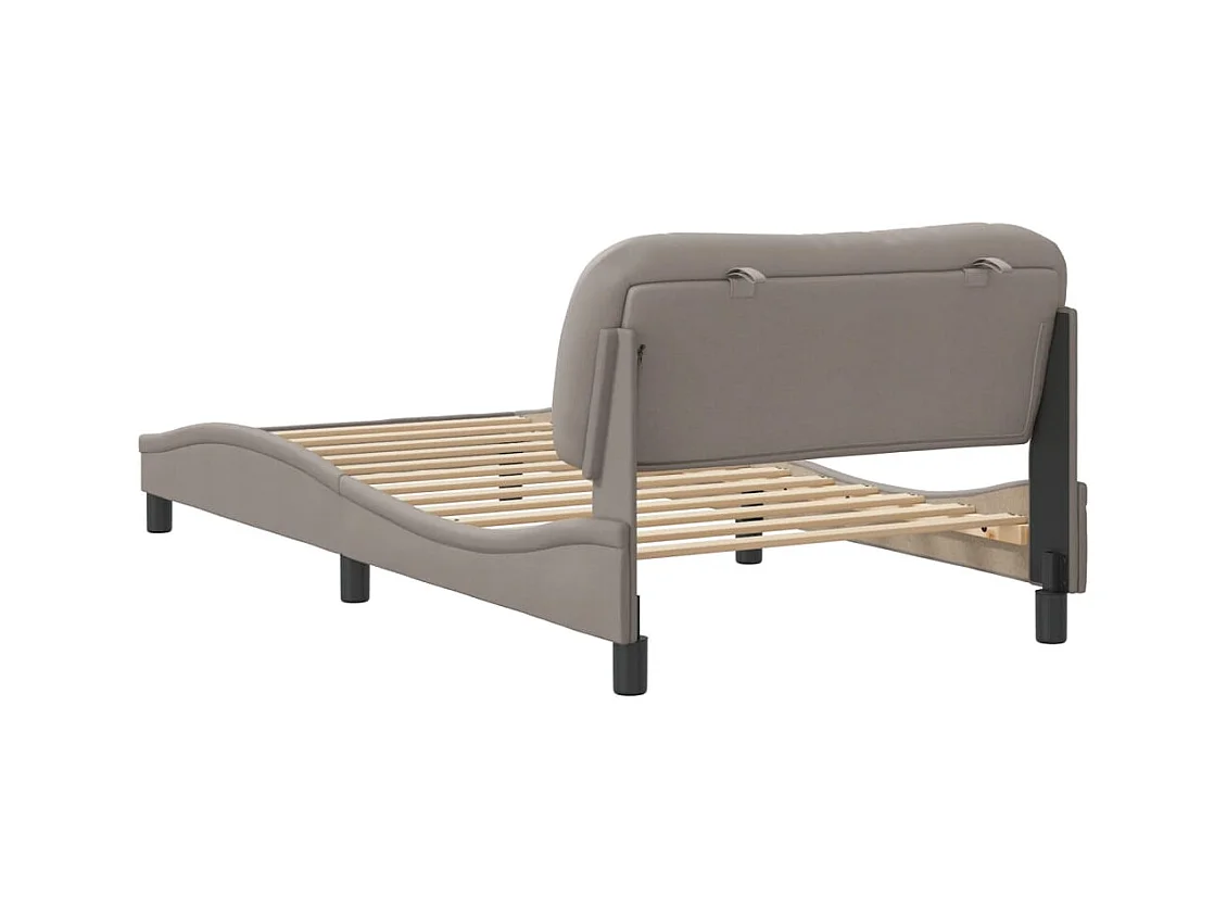 Lit simple | Lit adulte, enfant | Cadre de lit taupe 100x200 cm tissu