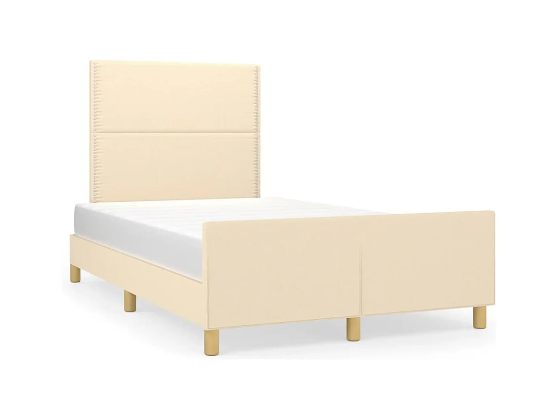 Letto per adulti | Letto singolo | Giroletto senza Materasso Crema 120x200 cm Tessuto