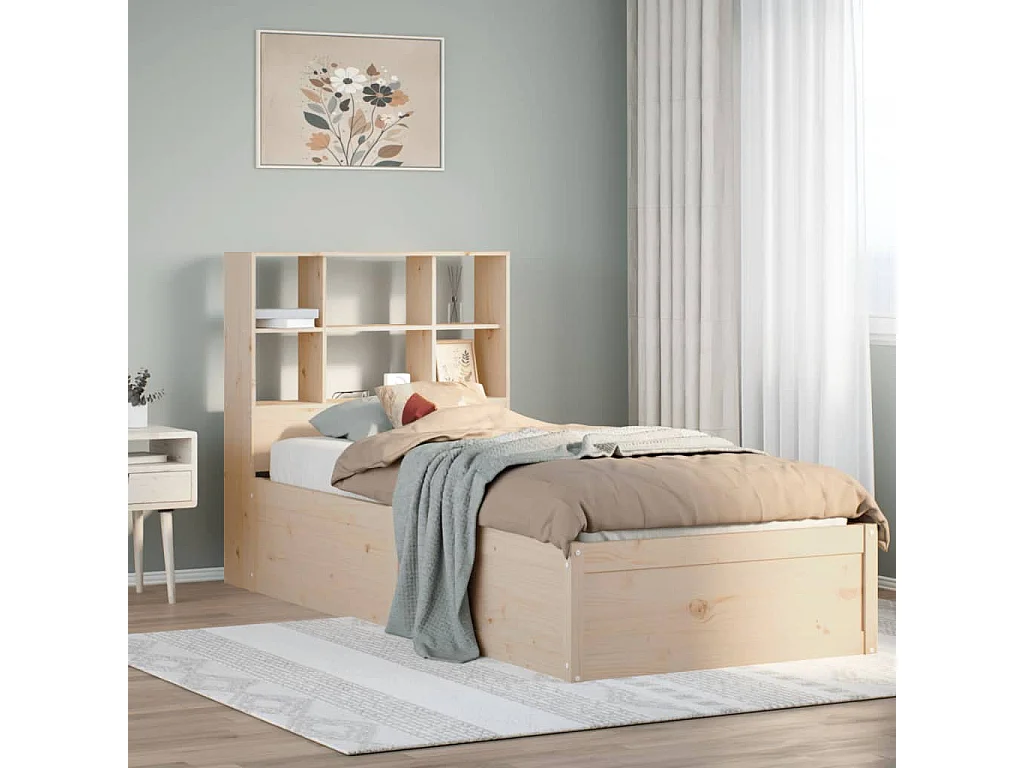 Letto per adulti | Letto singolo | Giroletto senza Materasso 90x200 cm in Legno Massello di Pino