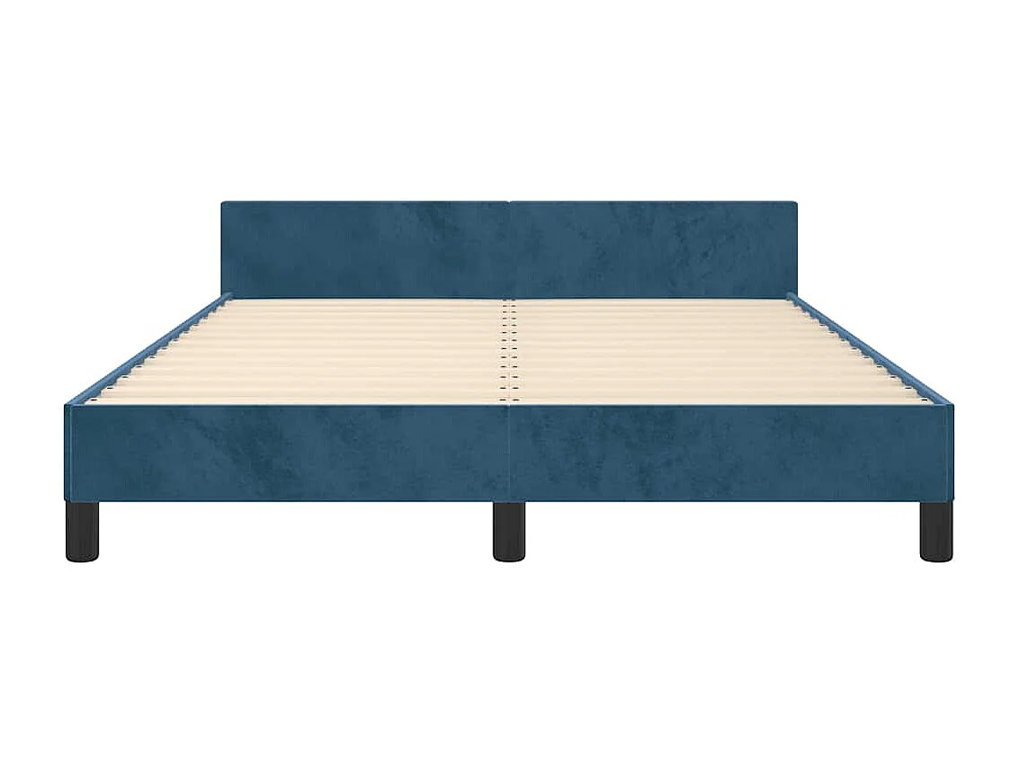 Lit double | Lit adulte | Cadre de lit bleu foncé 140x200 cm velours