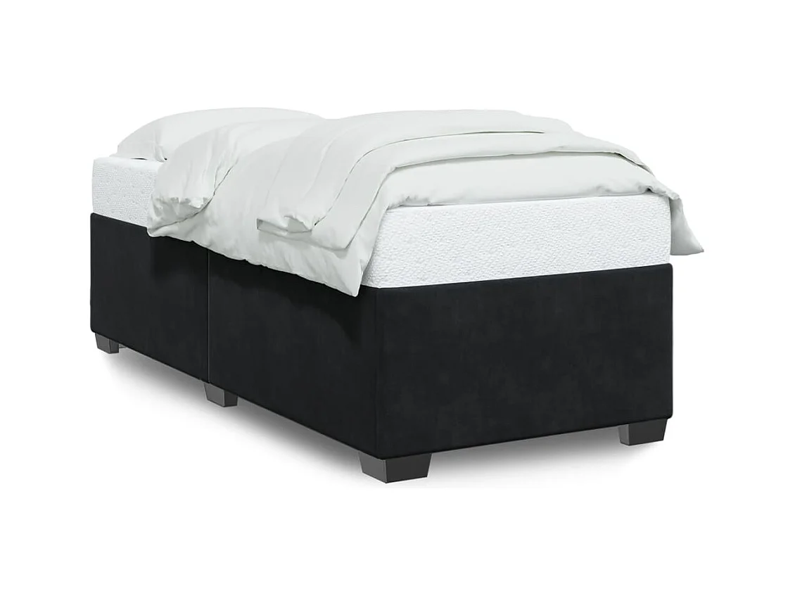 Lit simple | Lit adulte, enfant | Cadre de lit noir 90x200 cm velours