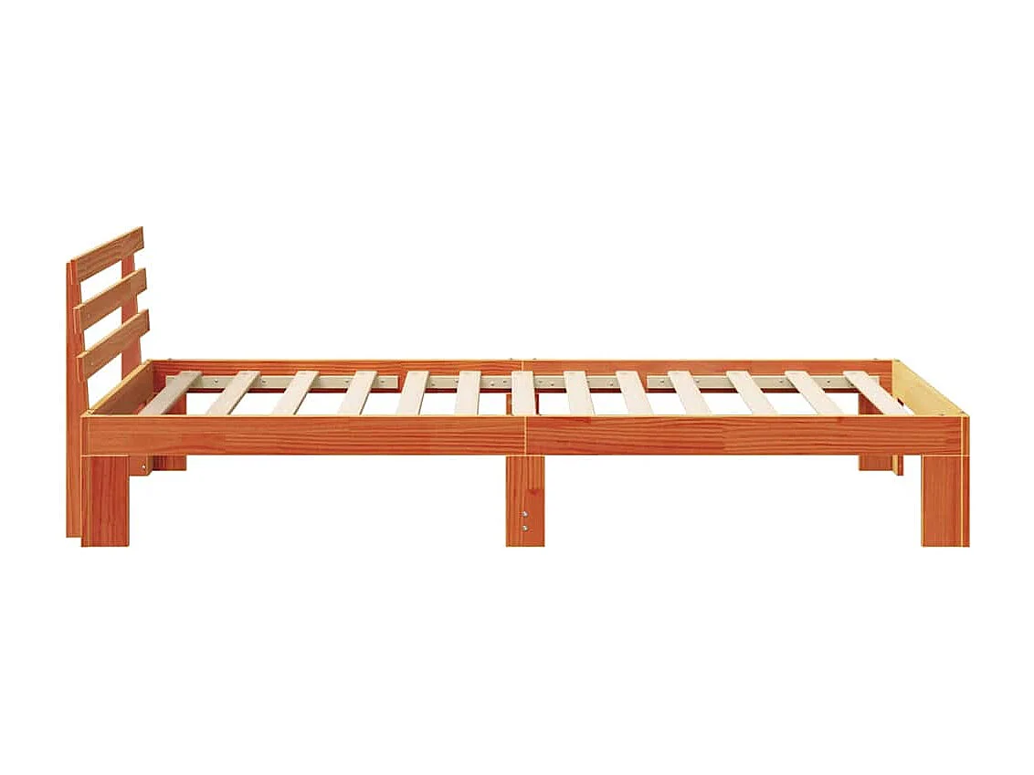 Lit simple | Lit adulte, enfant | Cadre de lit Marron 75x190 cm Bois de pin massif