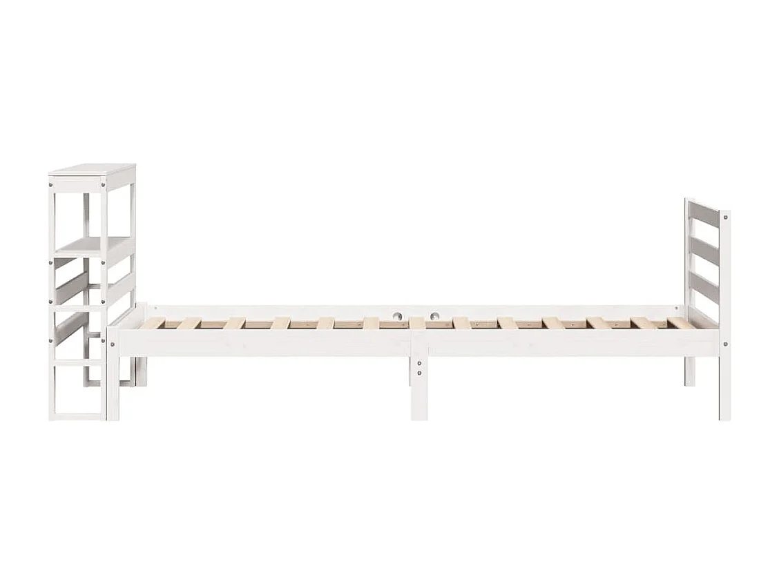 Lit simple | Lit adulte, enfant | Cadre de lit blanc 90x200 cm bois de pin massif