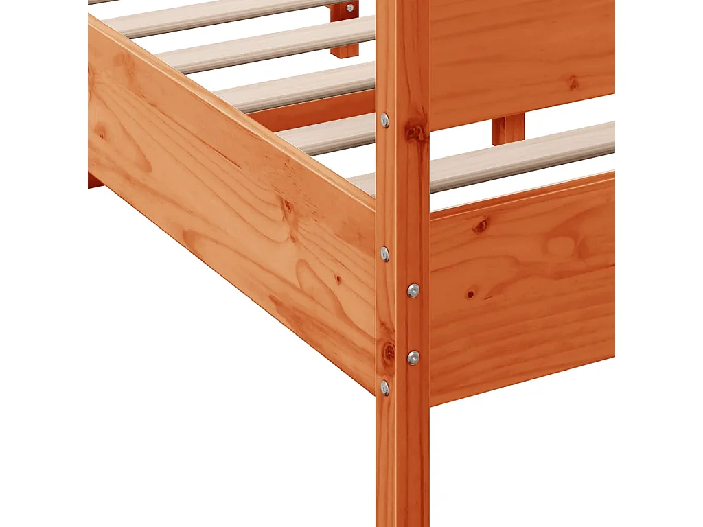 Lit double | Lit adulte | Cadre de lit cire marron 140x190cm bois pin massif