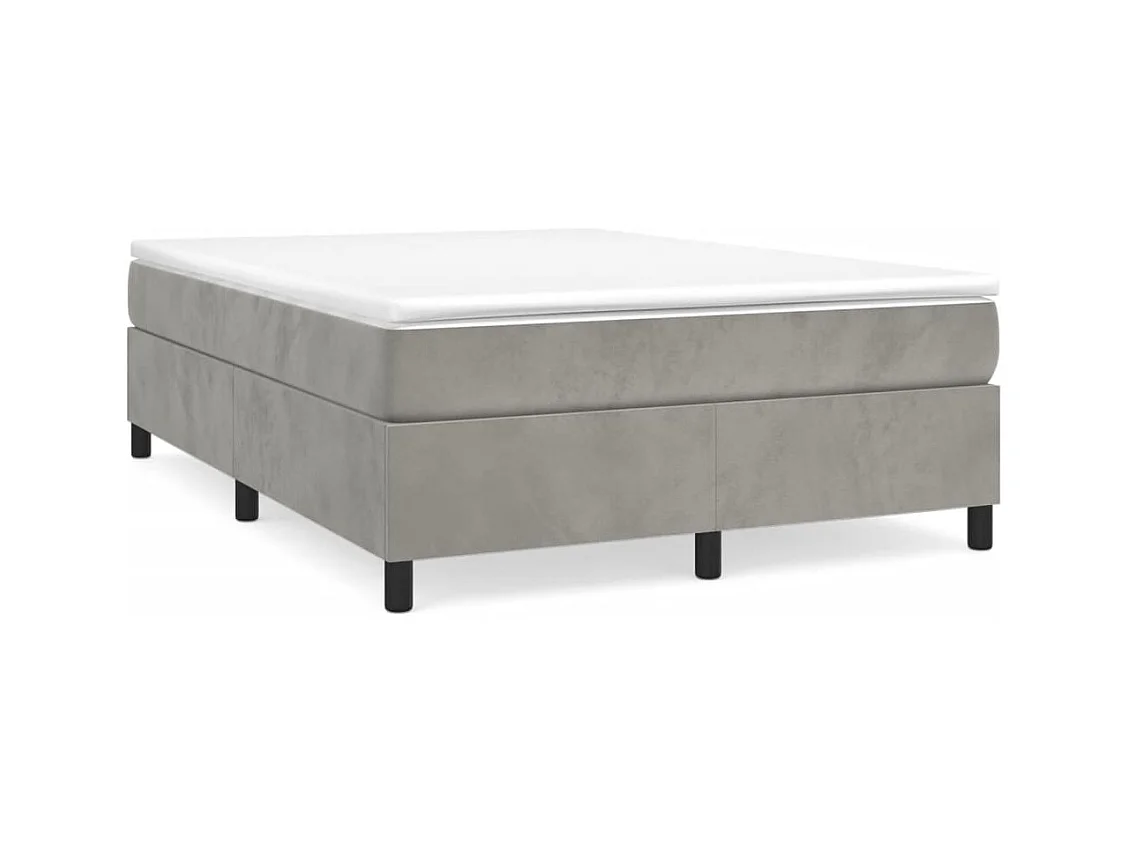 Lit double | Lit adulte | Cadre de lit gris clair 140x190 cm velours