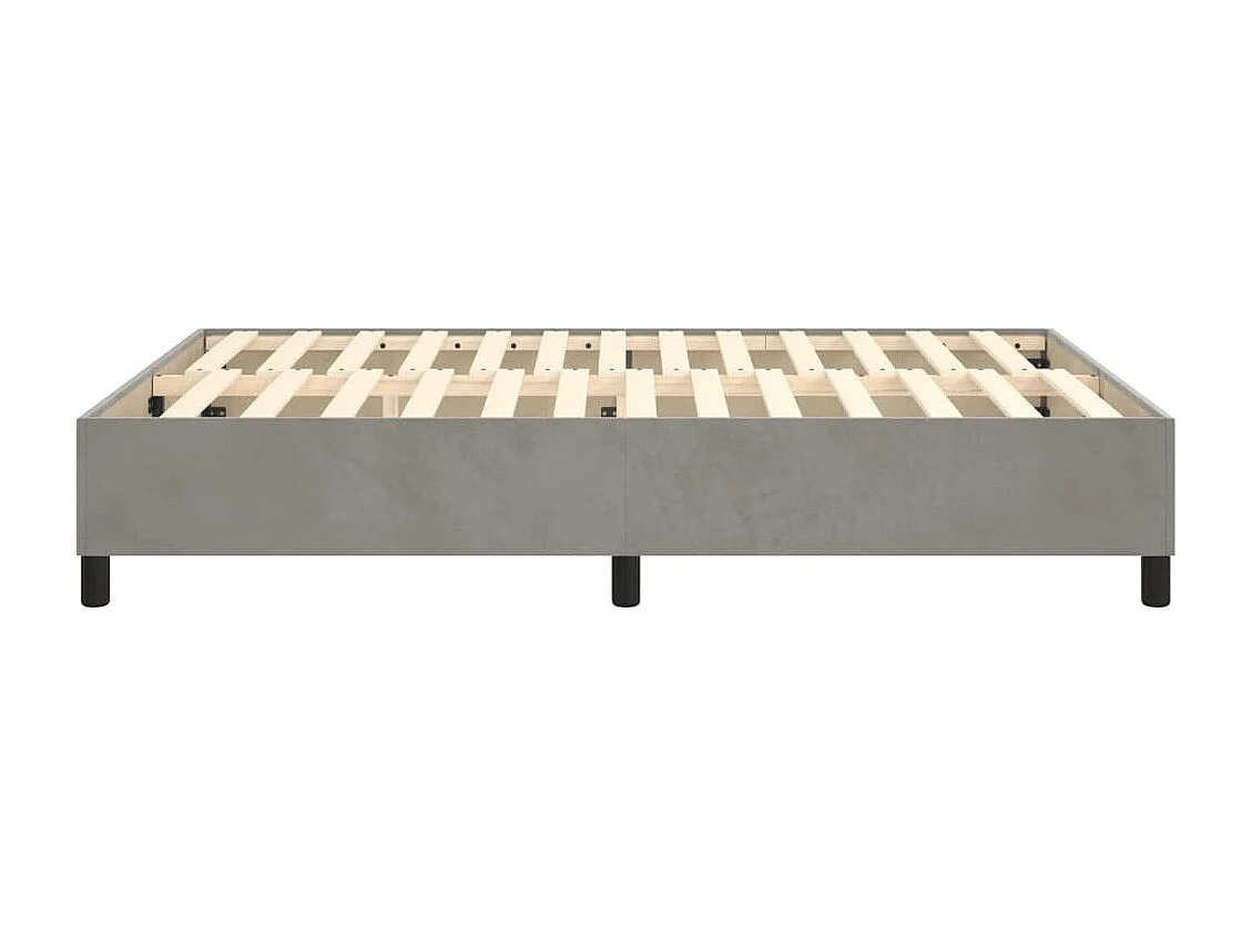Lit double | Lit adulte | Cadre de lit gris clair 140x190 cm velours