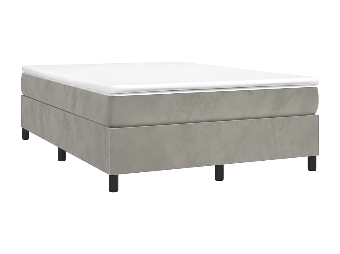 Lit double | Lit adulte | Cadre de lit gris clair 140x190 cm velours