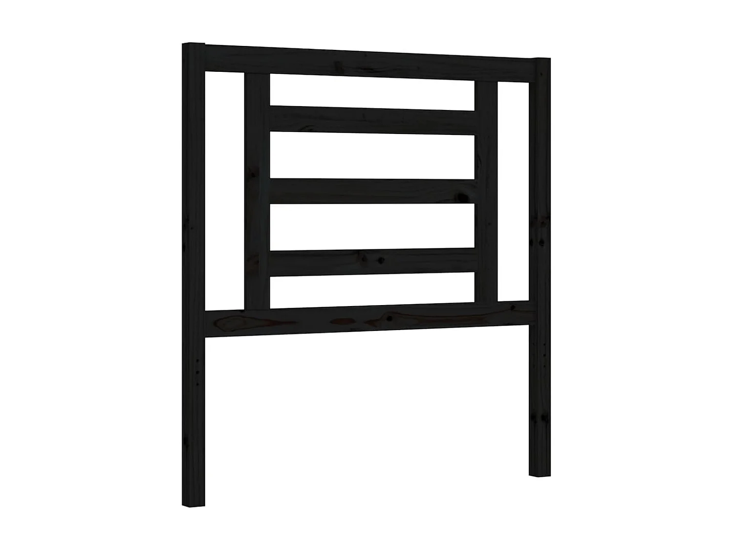 Lit simple | Lit adulte, enfant | Cadre de lit noir bois de pin massif 75x190 cm