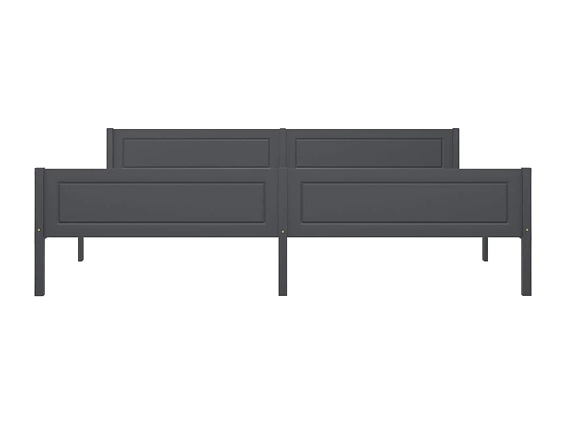 Lit double | Lit adulte | Cadre de lit bois massif de pin gris 200x200 cm