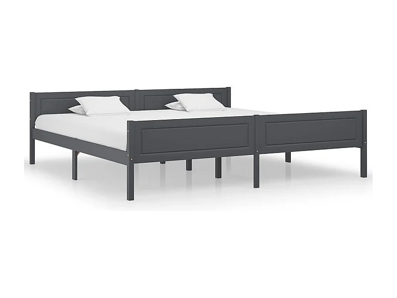 Lit double | Lit adulte | Cadre de lit bois massif de pin gris 200x200 cm