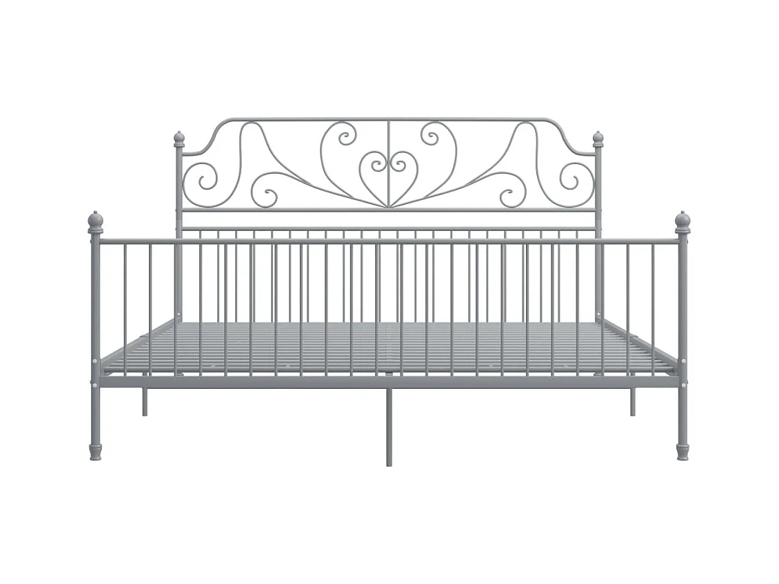 Lit double | Lit adulte | Cadre de lit gris métal 180x200 cm