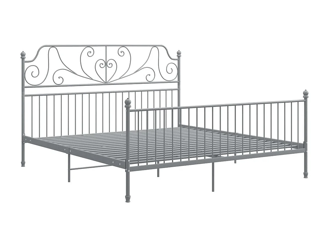 Lit double | Lit adulte | Cadre de lit gris métal 180x200 cm