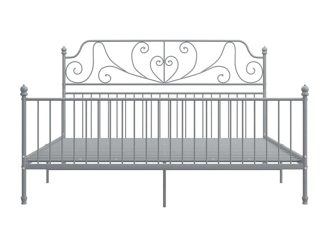 Lit double | Lit adulte | Cadre de lit gris métal 180x200 cm