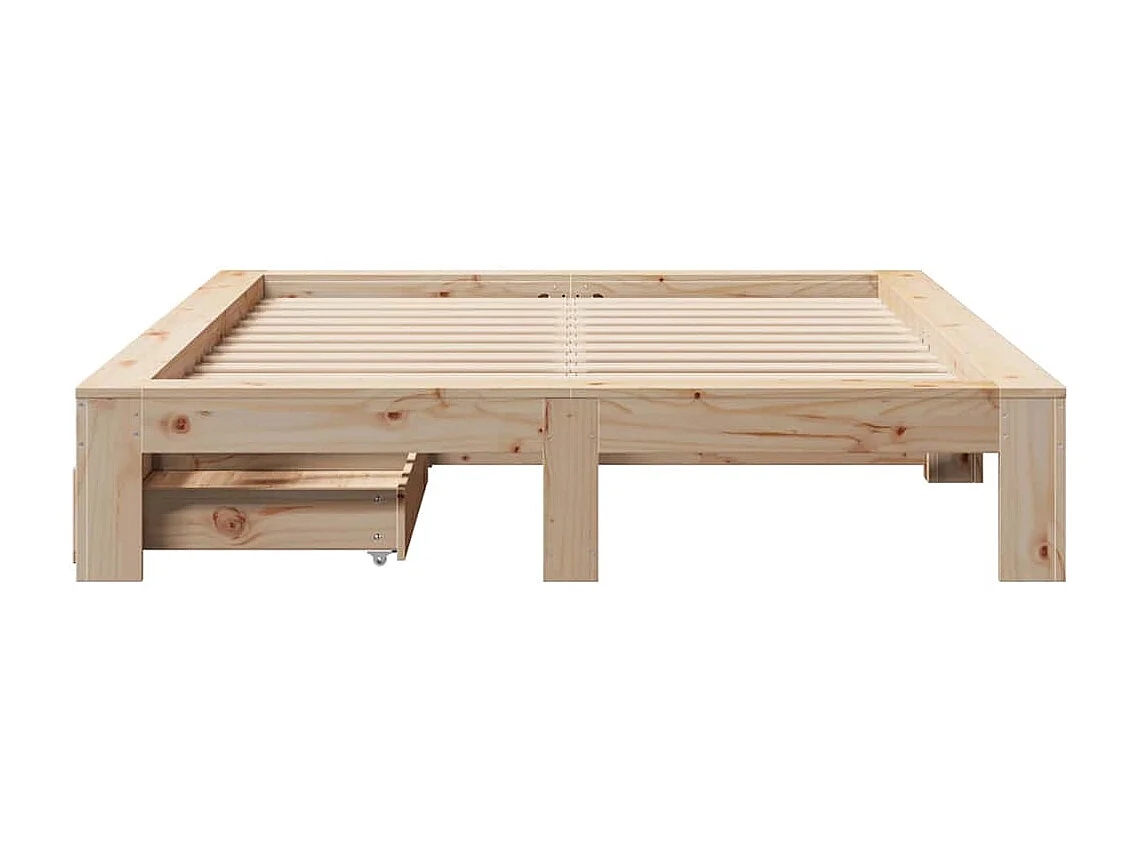 Lit double | Lit adulte | Cadre de lit 140x200 cm bois massif de pin