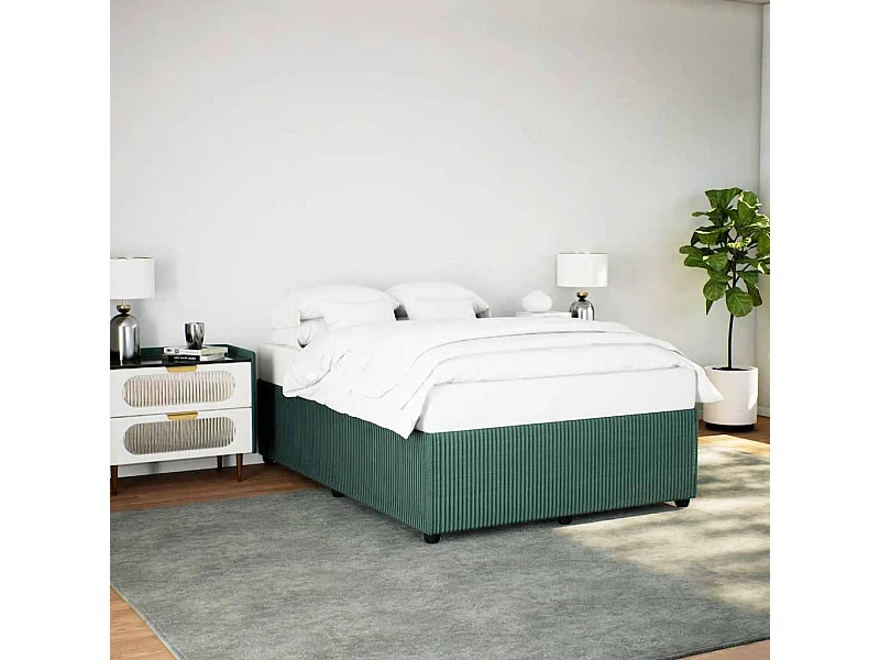 Lit double | Lit adulte | Cadre de lit vert foncé 140x190 cm velours