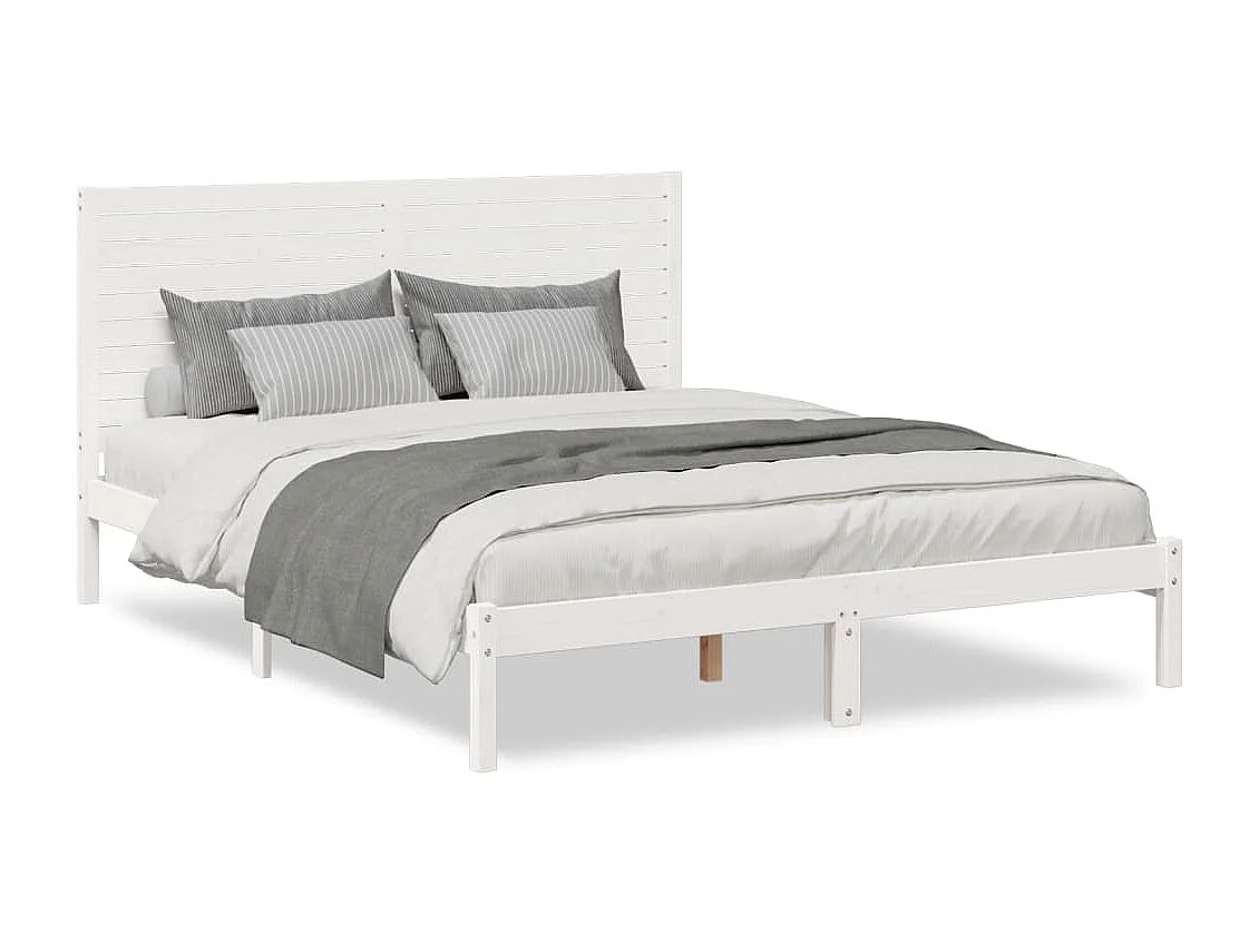 Letto per adulti | Letto matrimoniale | Giroletto Extra Lungo senza Materasso Bianco 140x220cm Massello
