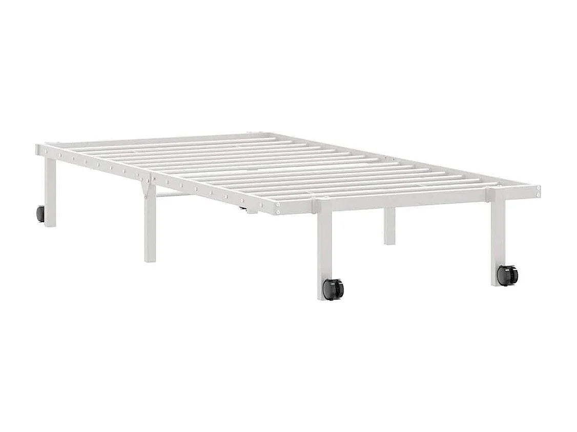 Lit simple | Lit adulte, enfant | Cadre de lit pliable blanc 90x190 cm acier