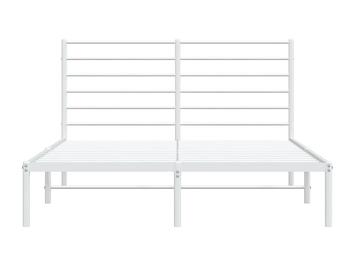 Lit simple | Lit adulte, enfant | Cadre de lit métal et tête de lit blanc 120x190 cm