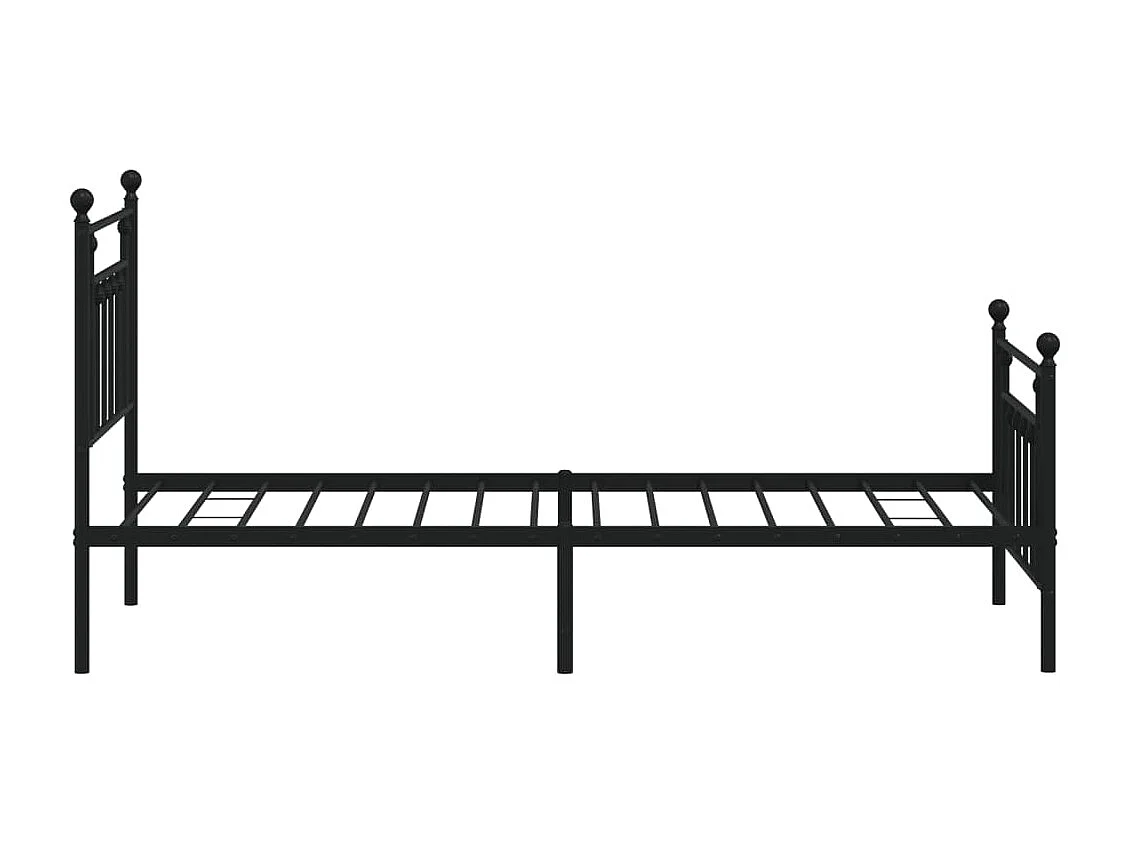 Lit simple | Lit adulte, enfant | Cadre de lit métal avec pied de lit noir 80x200 cm