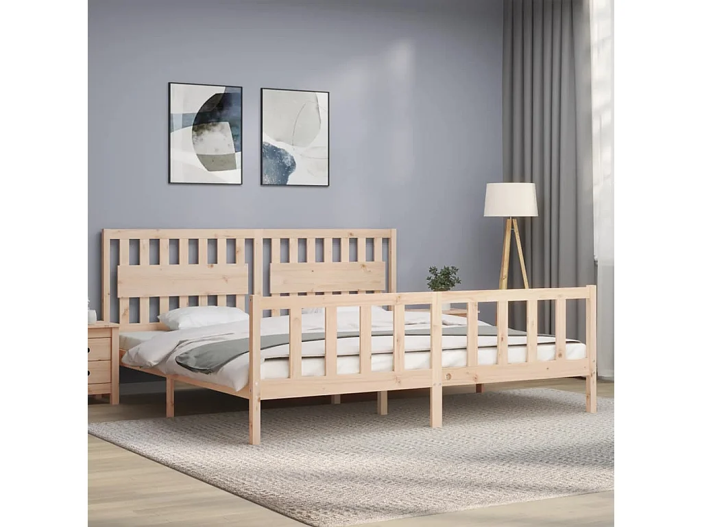 Lit double | Lit adulte | Cadre de lit 200x200 cm bois massif de pin
