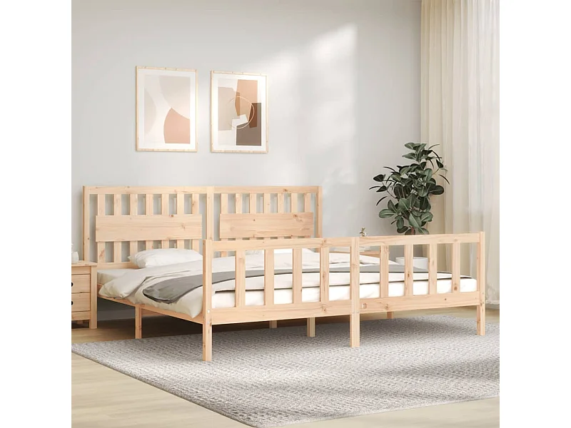 Lit double | Lit adulte | Cadre de lit 200x200 cm bois massif de pin