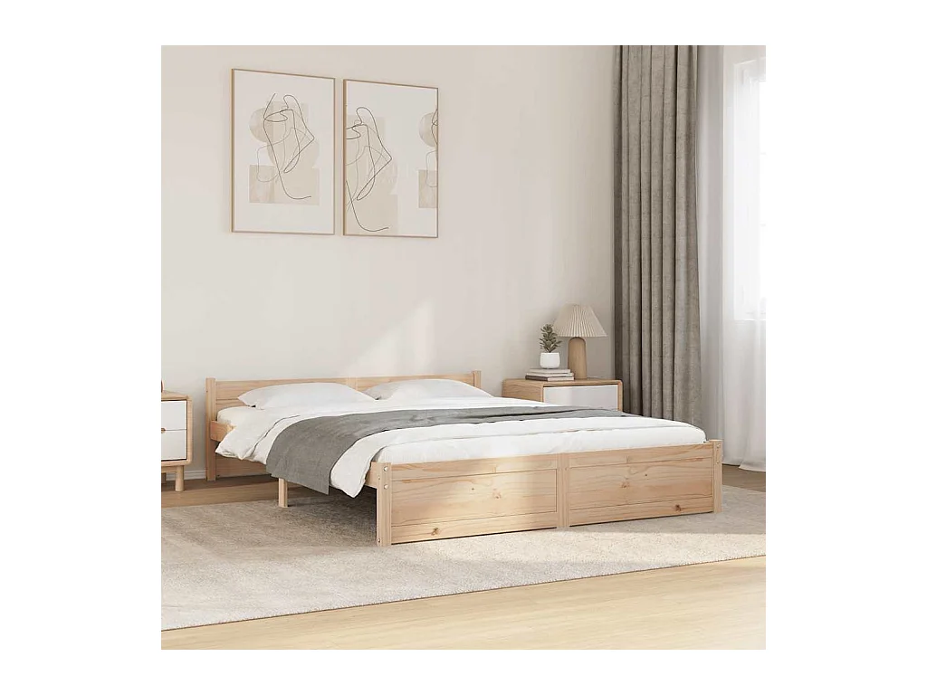 Lit double | Lit adulte | Cadre de lit bois massif 140x190 cm