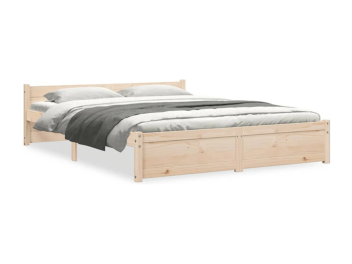 Lit double | Lit adulte | Cadre de lit bois massif 140x190 cm