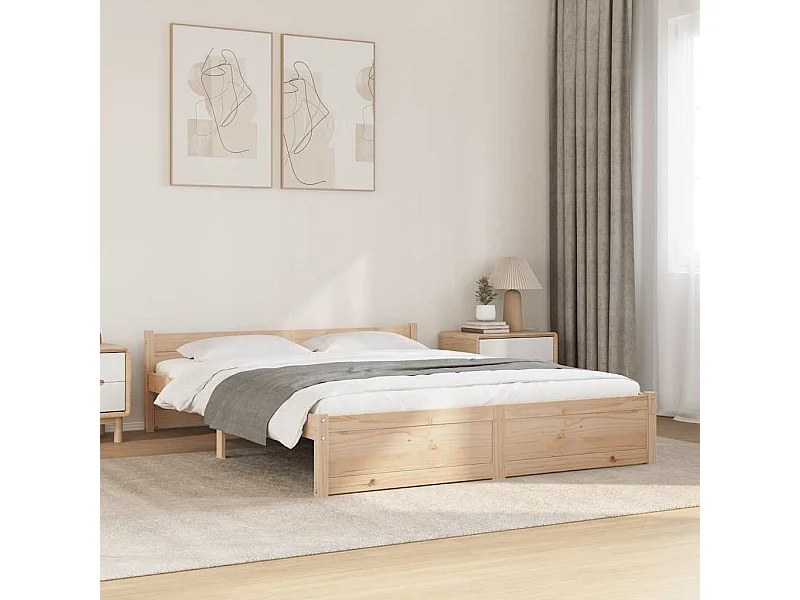 Lit double | Lit adulte | Cadre de lit bois massif 140x190 cm