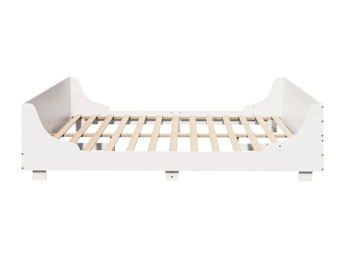 Lit double | Lit adulte | Cadre de lit blanc 180x200 cm bois massif de pin