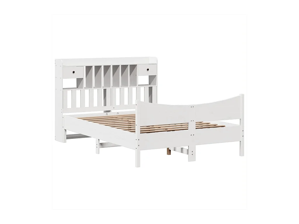Letto per adulti | Letto matrimoniale | Giroletto senza Materasso Bianco 160x200 cm Legno Massello Pino