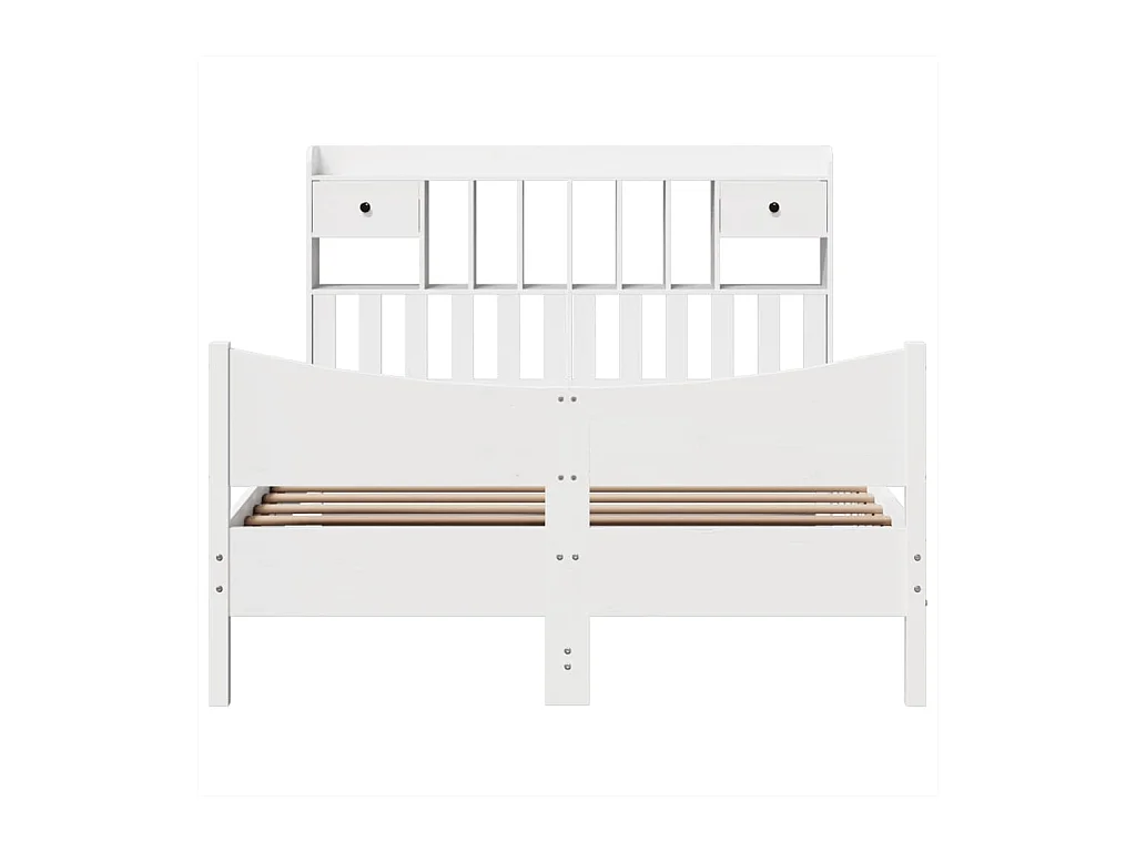 Letto per adulti | Letto matrimoniale | Giroletto senza Materasso Bianco 160x200 cm Legno Massello Pino
