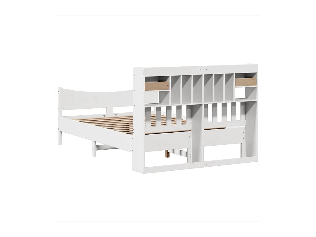 Letto per adulti | Letto matrimoniale | Giroletto senza Materasso Bianco 160x200 cm Legno Massello Pino